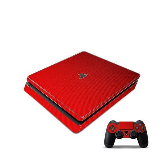 Playstation PS4 Slim Red Carbon Fiber Console Skin