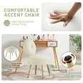 thumbnail image 4 of Furniliving Modern Accent Chairs, Vanity Chair with Gold Legs, Footrest Stool for Living Room, Khaki, 4 of 12