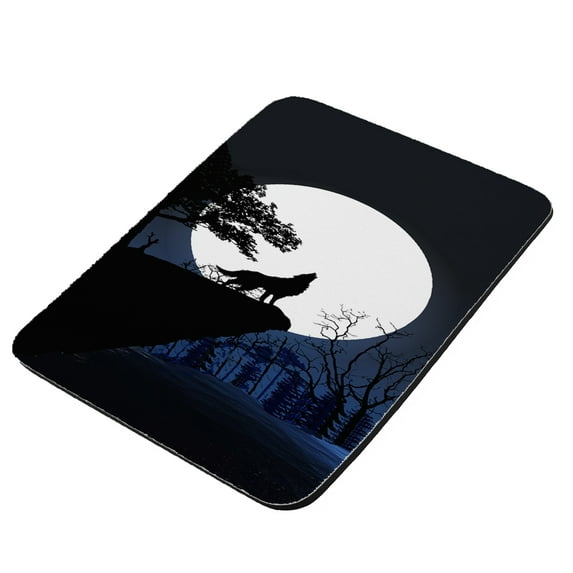 Wolf Full Moon Mountain - KuzmarK Mousepad / Hot Pad / Trivet