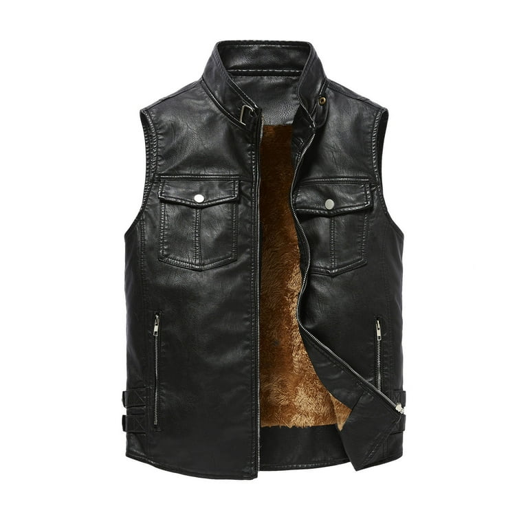 送料無料 日本 JSGEK Men's Outerwear Vests Punk Sleeveless Zip up Jacket Clothing
