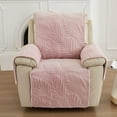 thumbnail image 4 of Yumcute Palm Leaves Velvet Plush Quilted Recliner Chair Cover Anti-Slip Super Soft Furniture Protector with Elastic Straps for Kids, Dogs, Pets Pink  24in, 4 of 9