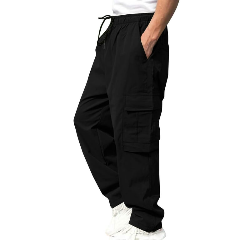 Entyinea Mens Fashion Cargo Pants Casual Outdoor Resistant Quick Dry Fishing Hiking Pants Black XXL, Men's, Size: 2XL