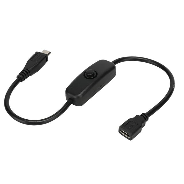 Qiilu Micro USB Female to Male Extension Cable with 501 Button Switch for, for Cable, Extension Cable