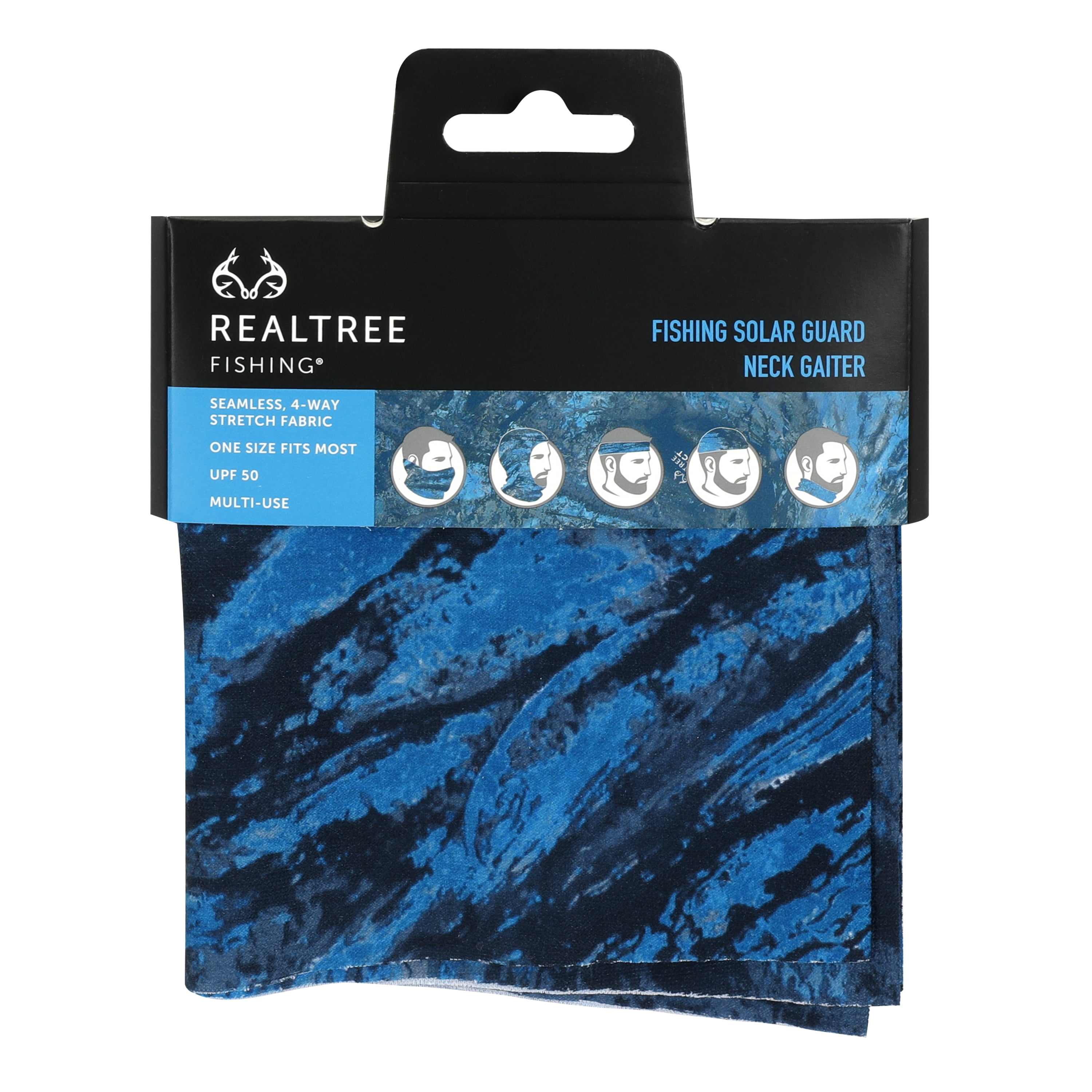 Realtree Neck Gaiter, Solar Guard Fabric, UV Protection, Moisture Wicking, Fishing Face Cover, One Size Fits Most