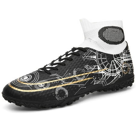 

Earlde Men s Soccer Shoes Football Boots Cleats High-Top Spikes Soccer Shoes Boys Outdoor Indoor Athletic Training Sneakers