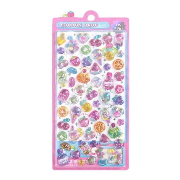 100-Piece 3D Embossed Stickers for Kids Cute Fantasy & Animal Theme Self-Adhesive Decals for Notebooks, Water Bottles, Laptops & Crafts