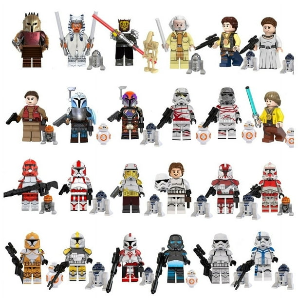TktToy 24 Piezas Figura de Bloque Comandante Zorro Divino Asoka, Bloques de Construcción Galácticos, Juguete de Minifigura para Sorpresas de Cumpleaños