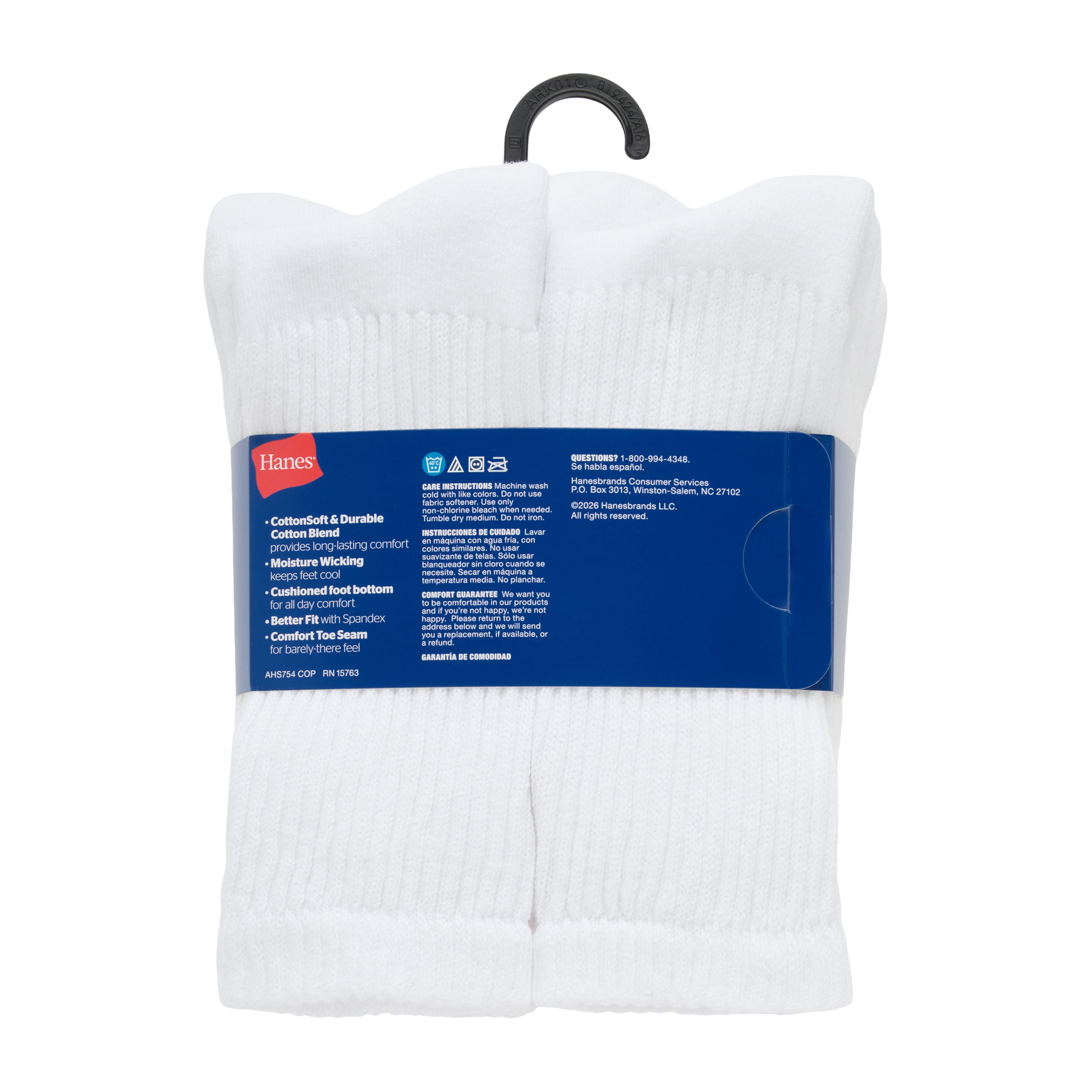 Hanes Womens CottonSoft Crew Socks, 10-Pack, Size 8-12