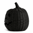 thumbnail image 2 of Aximioll Halloween Black Rattan Pumpkin Lantern 11.8In, Farmhouse Woven Jack-O-Lantern Basket Decor, Cutout Face Candle Holder for Porch Entryway Fireplace Mantel Table Living Room, Black, 2 of 7