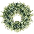 thumbnail image 1 of Green Wreaths for Front Door Artificial Eucalyptus Wreath 16 Inch Spring Summer Door Wreath for Wall Home Decor, 1 of 5