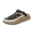 thumbnail image 2 of Sandalias de mujer, zapatos planos, zapatos para caminar, suela gruesa, cómodas sandalias de playa para piscina Negro, 2 of 9