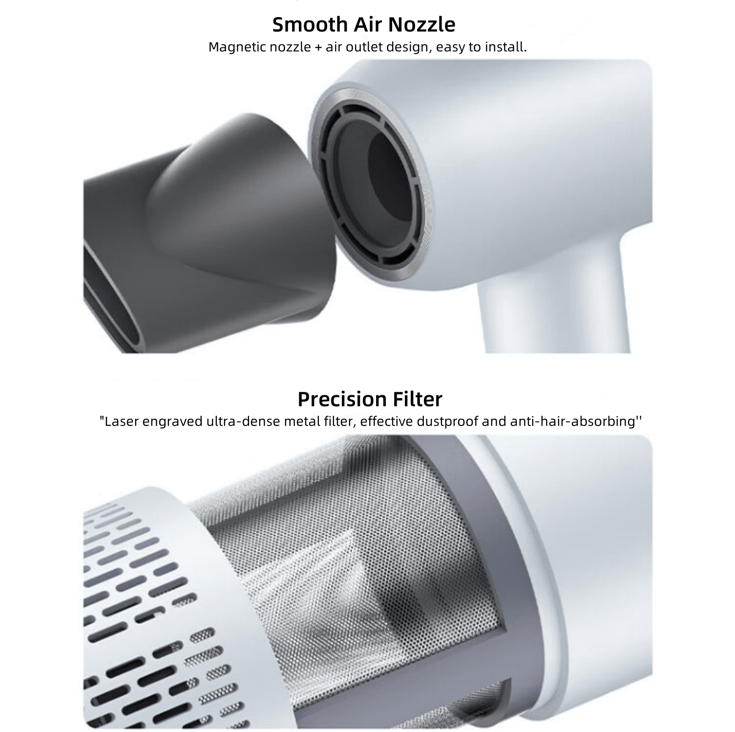 INSMART High Speed Hair Dryer, 110,000 RPM Brushless Motor High Speed Hair Dryer, 27 Dry Hair Modes and 13 Temperatures with LED Screen for Home and Travel