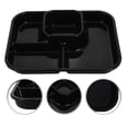 thumbnail image 1 of 1Set Portion Control Plate Microwave Safe Black PP Divided Design For Office Use, 1 of 8