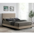 thumbnail image 6 of Benjara Queen Size Bed with Fabric Upholstery and Nailhead Accent, Beige, 6 of 6