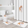 thumbnail image 1 of FMSHPON Dog Lover Decor 4 Piece Bathroom Set Shower Curtain Bath Rug Contour Mat and Toilet Lid Cover, 1 of 7