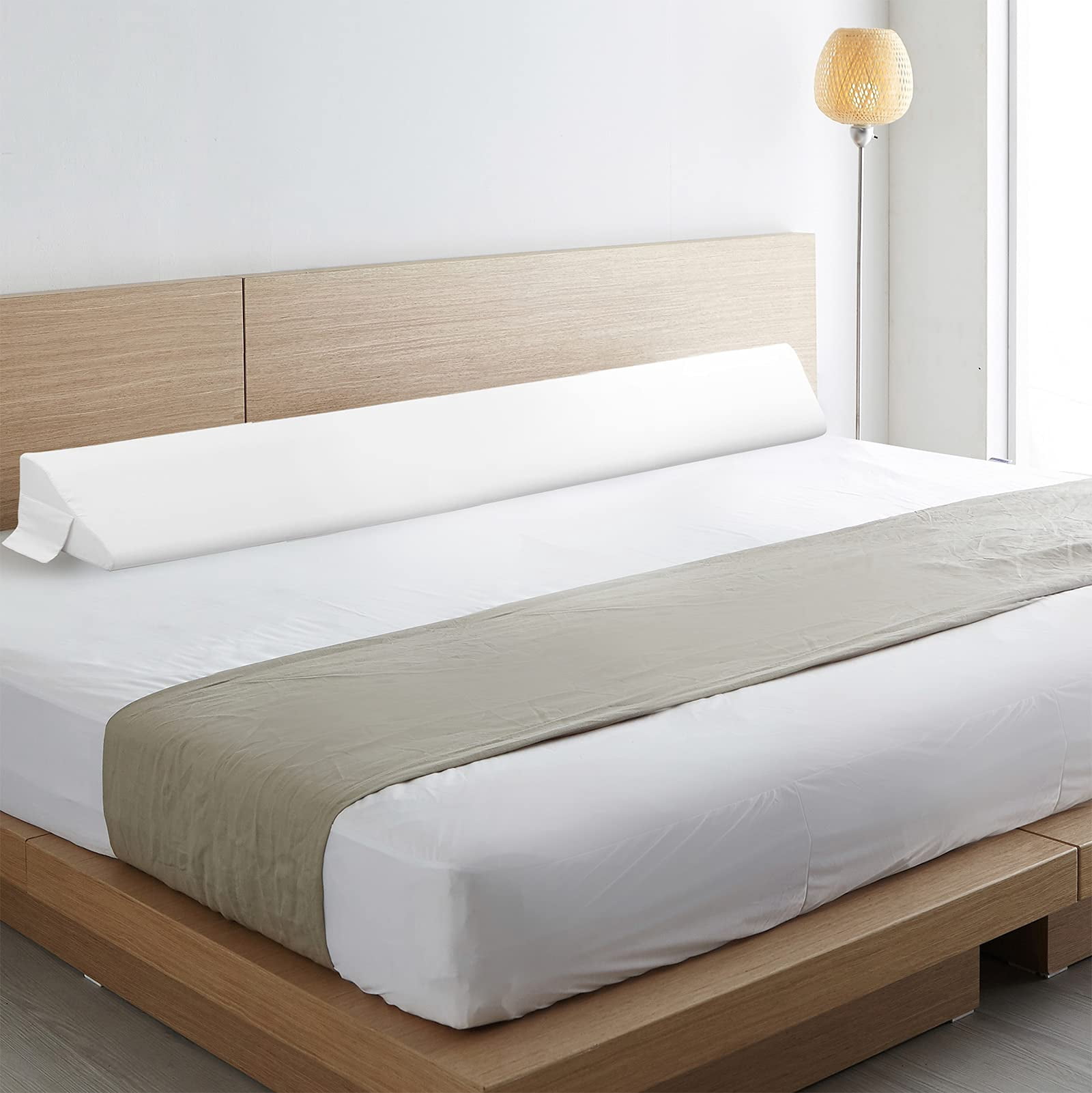 Queen Size Bed Wedge Pillow For Headboard Gap/mattress Gap Filler/bed Filler Fill 0-6" Between And Mattress 60"x10"x6"-white