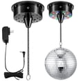 thumbnail image 3 of Bola de discoteca giratoria Tuanse de 6 RPM con motor eléctrico con LED de 4 colores, 3 of 8