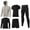 GRAY, variant on BUYJYA 5P Men's Gym Clothes Sets T-Shirt Long Sleeve Athletic Short Running Jacket Workout Pants