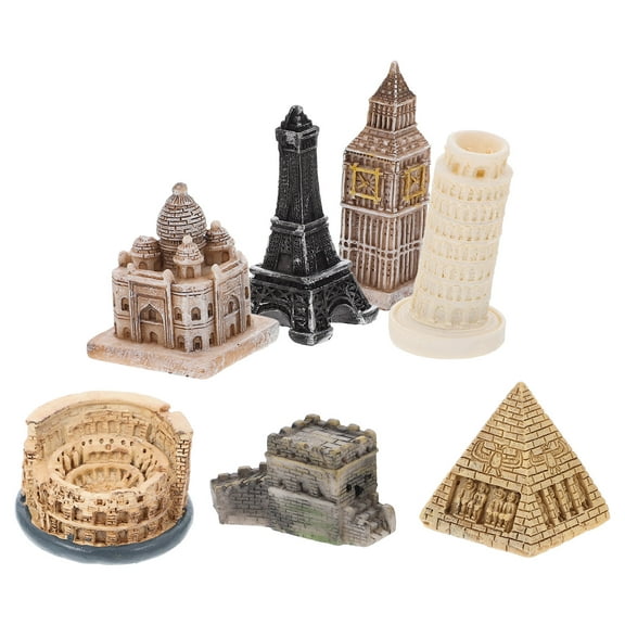 unbranded 7pcs Roman Fish Tank Accessories Decorations Miniature Ancient Building for Aquarium Decor Terrarium, and Home Display