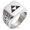Silver, variant on Stainless Steel Houjou Samurai Crest Geometric Pattern Biker Style Polished Ring
