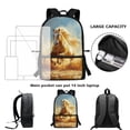thumbnail image 6 of Uourmeti Jumping Horse Print Backpack for Students, 17 Inch Durable Zippered Comfort Straps School Backpack for Travel Work, 6 of 6