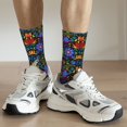 thumbnail image 6 of KLL Colorful Floral Print Cool Socks Men's Women's Crew Socks Funny Crazy Novelty Stockings, 6 of 6