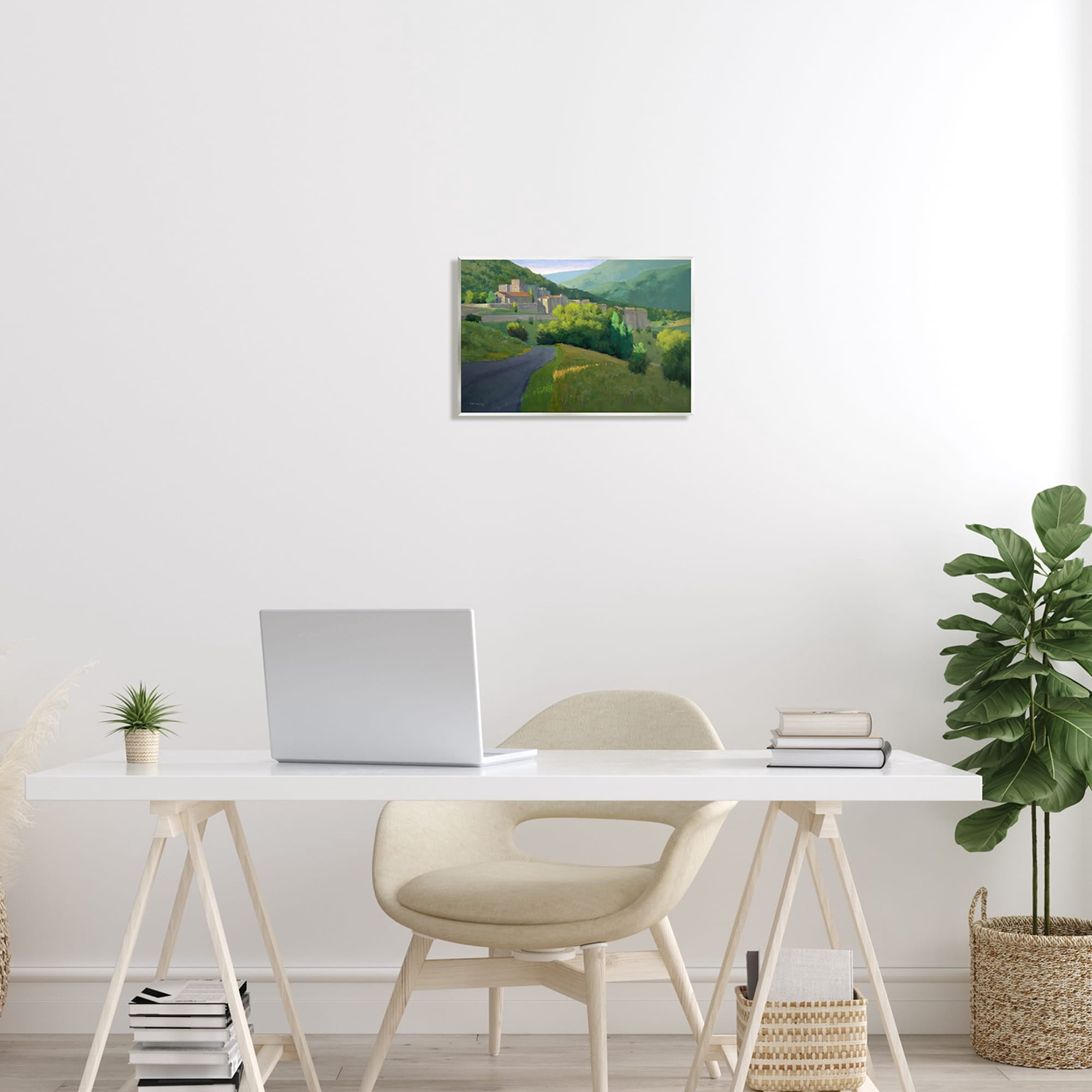 Stupell Industries Winding Road Path Distant Rural Farm Town Graphic Art Unframed Art Print Wall Art, Design by Ian Roberts