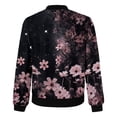 thumbnail image 4 of Womens Casual Jackets Zip Up Jacket Floral Print Coat Stand Collar Short Sports Zipper Outwear Womens Casual Hooded Jacket Light Jacket for Women Fashion Women Outfits Big Shoulder Jacket Casual, 4 of 4