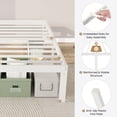 thumbnail image 3 of Merrland 14 Inch Twin Size Bed Frame, Heavy Duty Metal Platform with Storage, Steel Slat Support, Easy Assembly, White, 3 of 7