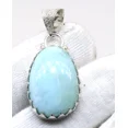 thumbnail image 2 of 925 Sterling Silver Blue Larimar Gemstone Handmade Jewelry Pendant Size-2", 2 of 2