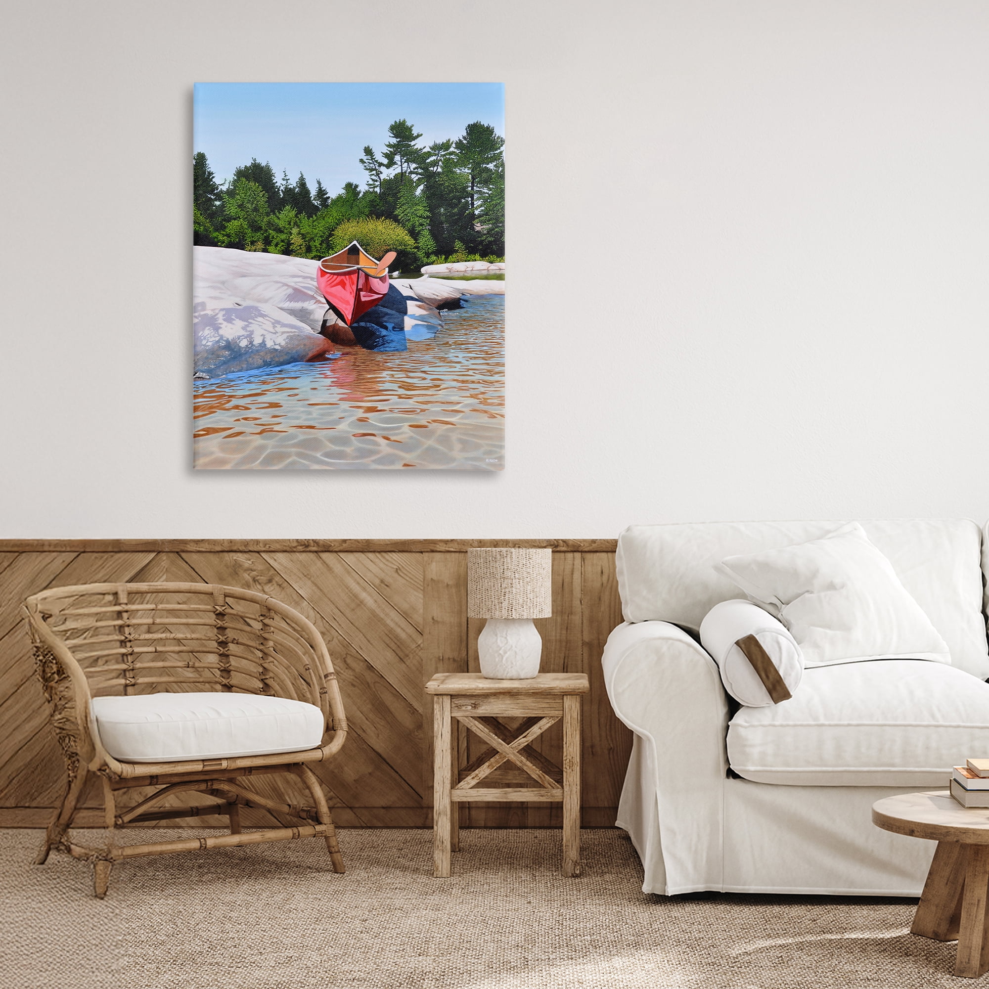 Stupell Industries Canoe at Water's Edge Canvas Wall Art, design by Kenneth M Kirsch