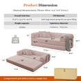 thumbnail image 3 of 78" Convertible Sleeper Sofa Bed, Holaki Compression Folding Sofa with Pillow & 3 Seat, Corduroy Folding Sofa Couch with Fixed-Shape Frame, Floor Sofas Lounge Couch for Living Room Bedroom, Pink, 3 of 9