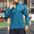 thumbnail image 2 of Generic Men's Quarter Zip Pullover Shirts Fleece Lined Long Sleeve Running Shirts Running Workout Gym Sweatshirts, 2 of 3