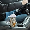 thumbnail image 4 of Yayeee 40oz Stainless Steel Tumbler with Straw and Handle Double-Wall Insulated Travel Water Bottle, Animals in A Forest Pattern, 4 of 8