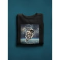 thumbnail image 3 of Astronaut In Outer Space . Sweatshirt Men -Image by Shutterstock, Male 3X-Large, 3 of 4