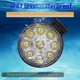 thumbnail image 5 of Faro de trabajo LED de 27 W y 9 LED, faro antiniebla delantero LED para coche de 12 V y 24 V para camión, SUV, 4x4, 4WD, faros delanteros de ingeniería todoterreno, faro redondo LED., 5 of 5