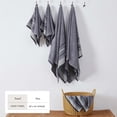 thumbnail image 4 of Luxurious Soft Cotton Decorative 4 Pack Hand Towel Set, Chambray Blue / White / Navy Blue., 4 of 6