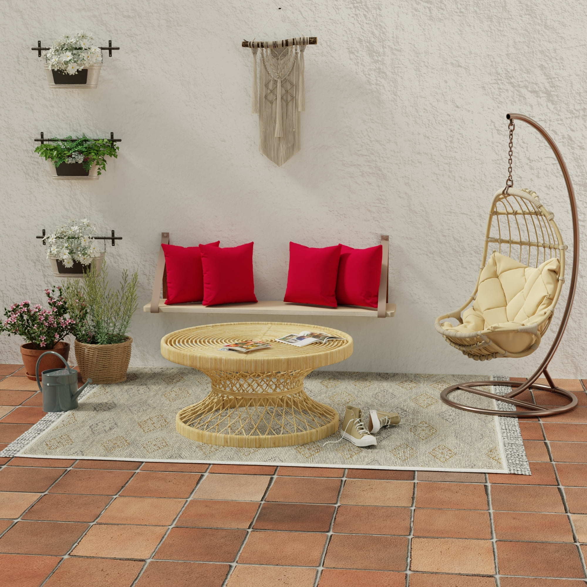 Jordan Manufacturing 16" x 16" Really Red Solid Square Outdoor Throw Pillow (2 Pack)