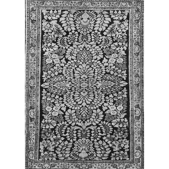 Ahgly Company Indoor Rectangle Persian Gray Traditional Area Rugs, 5' x 7'