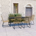 thumbnail image 1 of vidaXL 7 Piece Outdoor Dining Set Poly Rattan and Glass, 1 of 5