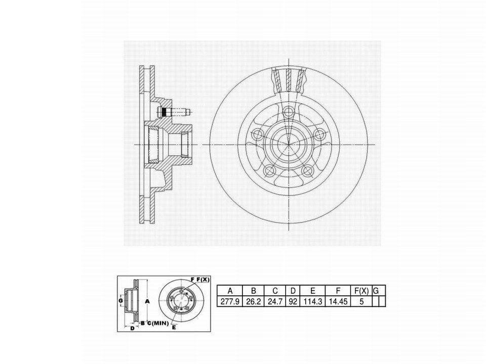 Winstop Brake Rotor and Hub Assembly, Front WS234715, Ford Mustang 1986-1984