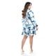 thumbnail image 3 of Vestido escote de moño Roman Fashion /Tallas Extras, 4318 (Blanco /Azul) azul 36, 3 of 5