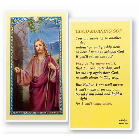 

Good Morning God Laminated Catholic Prayer Holy Card with Prayer on Back Pack of 25