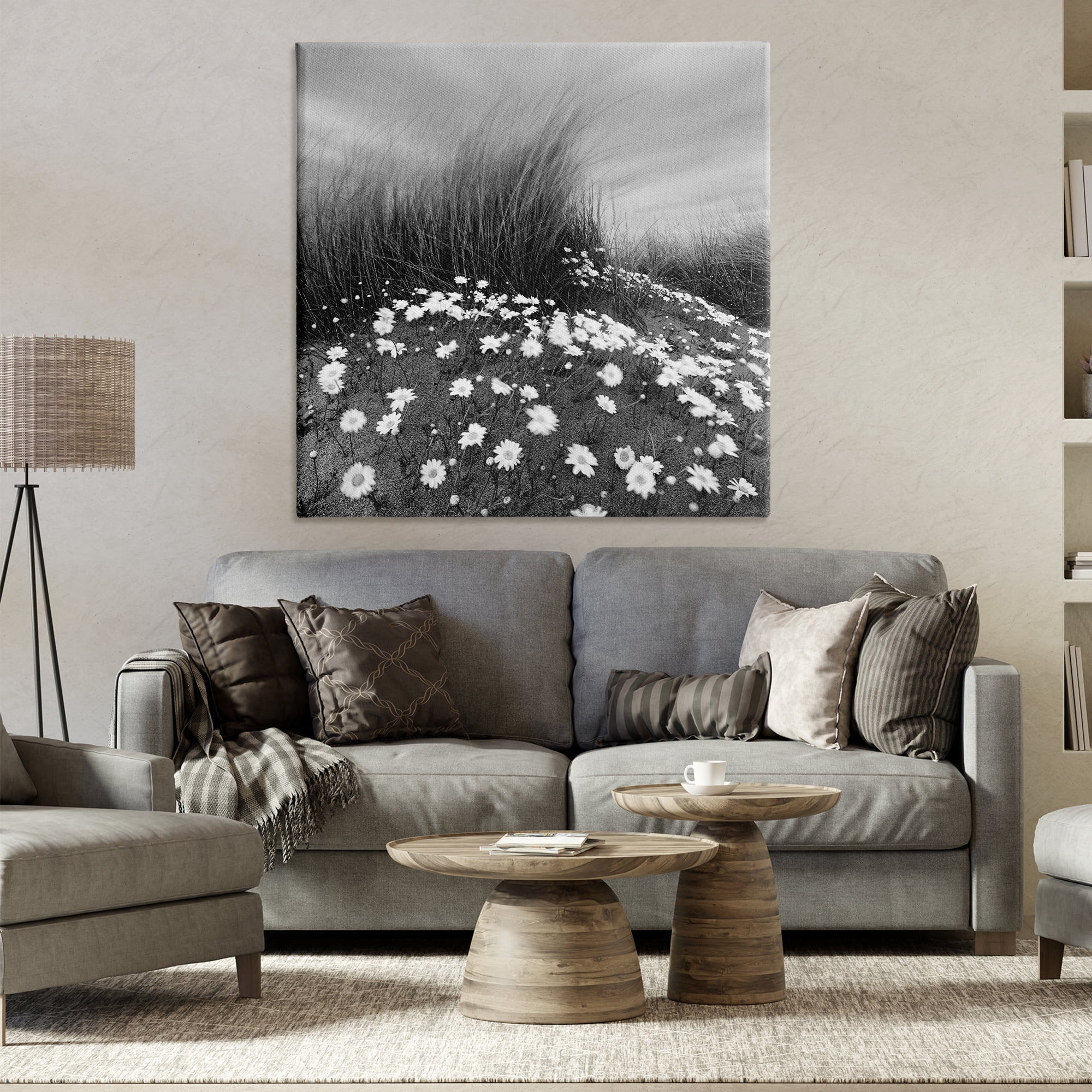 Stupell Industries Sand Daisies on Hill Landscape Photography Gallery Wrapped Canvas Art Print Wall Art, 36 x 36