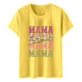 thumbnail image 4 of TSADFHJI Hauts pour Femmes Élégants Chemises Décontractées Imprimées Col Rond Manches Courtes Tee Tops Tunique Blouse TTG Jaune, 4 of 5