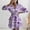 Purple, variant on WXLWZYWL Women's Midi Dresses with Long Sleeves Deep V-Neck Causal Knee Length Dress Layered Pleated Ruffle Hem Shivering Print Dress