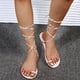 thumbnail image 1 of Sandalias de verano para mujer, chanclas de vendaje con diamantes de imitación artificiales, zapatos planos informales con correa para la playa para mujer Wmkox8yii nm11421, 1 of 4