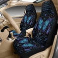 thumbnail image 3 of Xixirimido Dream Catcher Butterfly Print Leather Seat Cover Front Seats Only, Universal Fit Auto Front Seat Covers for Sedan Van SUV Truck 5 Pcs Set with Seatbelt Covers & Center Console Cover, 3 of 8