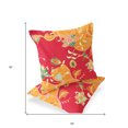 thumbnail image 5 of Set of Two 16" X 16" Green and Red Blown Seam Floral Indoor Outdoor Throw Pillow, 5 of 5
