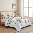thumbnail image 5 of Twin Quilt Set 68''x86'', Middle Century Lightweight Summer Bedspread Coverlet Set with 2 Pillow Shams, Boho Abstract Art Teal Orange Rhomboid Breathable All Season Quilt Bedding for Dorm/Bedroom, 5 of 9